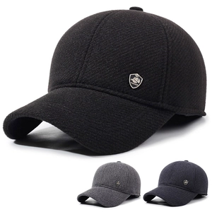 Winter Men's Woolen Baseball Cap Thickened Fleece Ear Protection Windproof Outdoor Adjustable Sports Hat For Cold Weather