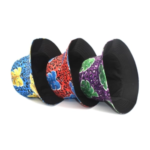 Fashionable leopard print bucket hats in blue, red, and purple colors for autumn outfits