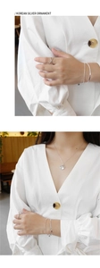 Detail of Korean style S925 sterling silver jewelry set including ring and bracelets
