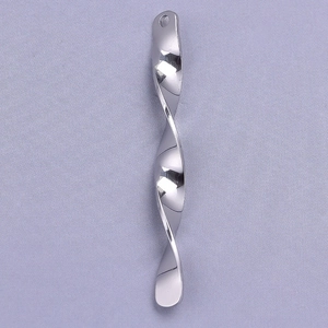 Detailed view of a silver spiral-shaped 304 stainless steel bar pendant for necklaces