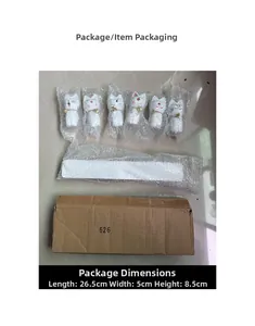 Embalaje de cartón con espuma para set de 6 figuras de gatos, dimensiones 26,5x5x8,5cm