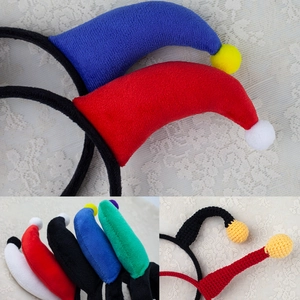 Colorful plush circus clown headbands for Halloween costume parties in various styles