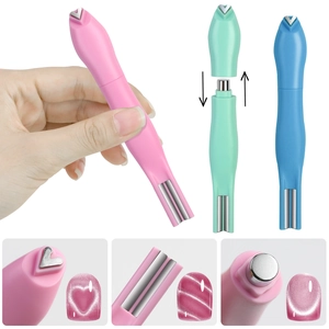 Dual-end magnetic nail tool with heart mold and powerful cylinder magnet for cat eye art