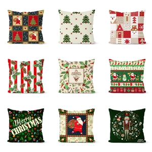 Weihnachts Kissenbezug Kurzplüsch Deko Quadratische Kissenhülle Für Sofa Zuhause Urlaub Dekor Weihnachtsmann Schneemann Nussknacker