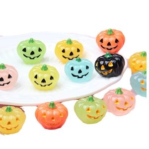 Luminous 3D pumpkin ornaments in various colors for DIY Halloween craft decorations