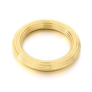 Bague minimaliste en acier inoxydable plaqué or 18 carats au design rayé élégant