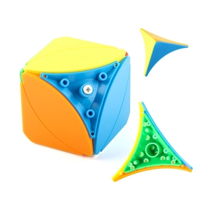 5.5cm maple leaf puzzle cube with smooth rotation and colorful detachable frosted pieces
