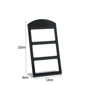 Soporte de acrílico negro para joyas con diseño de tres niveles para pendientes 22x12cm