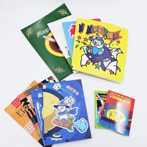 Mini cartoon magic coloring books set in various sizes with colorful circus designs