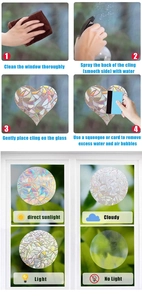 Infographic showing how to apply Suncatcher stickers and visual effects in various lighting