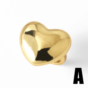 Minimalist 18k gold plated heart-shaped open ring with a polished metallic finish