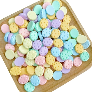 Glossy mini donut resin beads in macaron colors for DIY nail art and jewelry making