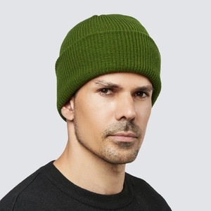 Berretto in maglia a coste verde foresta per uomo e donna, berretto invernale caldo e alla moda