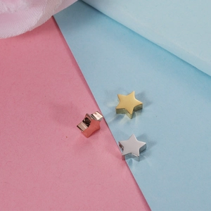 Polished stainless steel star charms in gold, rose gold, and silver for DIY jewelry