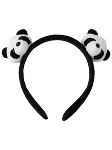 Süßes Panda-Plüsch-Stirnband für Mädchen mit weichem 3D-Cartoon-Tier-Design im Haar