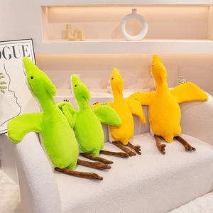 Cartoon Pterosaur Plush Toy Soft Dinosaur Stuffed Animal Throw Pillow Short Plush Home Decor Cushion For Kids Bedroom Gift
