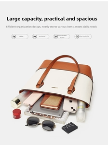 Top view of large tote bag showing capacity for tablet, books, and daily essentials