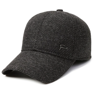 Men's winter baseball cap in charcoal grey with fleece lining and Sport metal logo