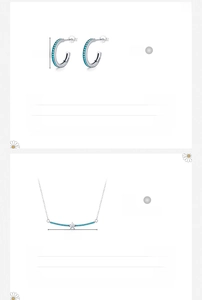 Detailed specs for 925 sterling silver hoop earrings and turquoise star necklace
