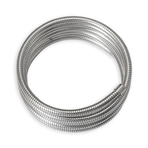 Minimalist silver multi-layer spring spiral metal bracelet in a coiled trendy punk design