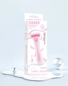 Coffret rasoir manuel rose 5 lames pour femme avec étui de voyage et emballage
