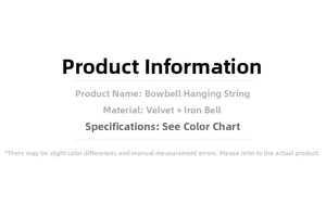 Detail specifications card for velvet bow and iron bell garland for Christmas party decor
