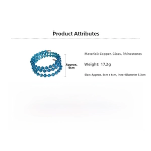 Detailed view of triple-layer beaded bracelet with turquoise crystals and rhinestones