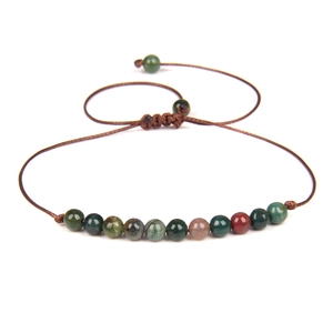 Natural Stone Braided Bracelet Adjustable Handmade Beaded Jewelry Vintage Bohemian Style For Women Men