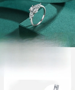 Macro detail of S925 silver ring featuring 5A zircons with manual inlay craftsmanship