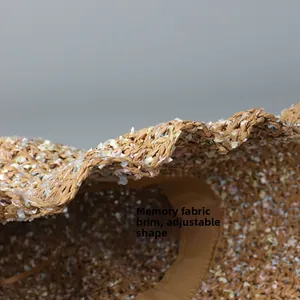 Detailed view of hand-woven straw hat brim featuring adjustable memory wire for shaping