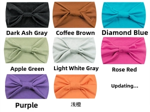 Detail grid of elastic knotted yoga headbands in various solid colors for sports