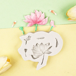Moule en silicone lotus et nénuphar pour décoration de gâteau carpe koi style chinois