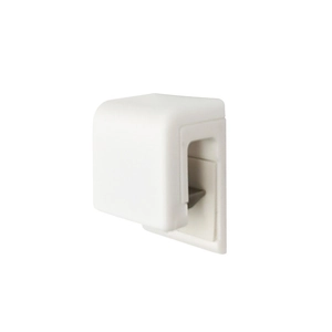 White L-shaped plastic clip for furniture corner protection and office board fixing