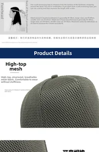 Größentabelle für Mesh-Trucker-Cap mit Messmethoden und Kopfumfangsangaben für Damen und Herren