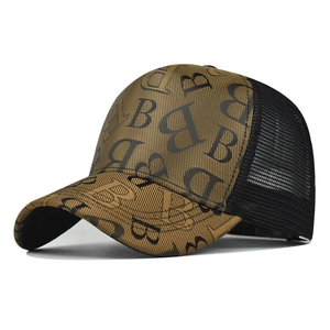 Houndstooth Letter B Baseball Cap Mesh Back Breathable Adjustable Trucker Hat For Men Women Streetwear Fashion
