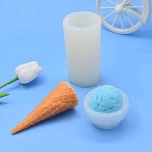 Ice cream cone silicone mold kit for DIY aromatherapy candles and plaster crafts