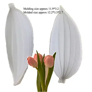 Tulip petal silicone mold set for fondant cake decorating and clay art with texture details