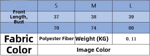 Size chart for floral knit top detailing measurements for S, M, and L sizes in centimeters