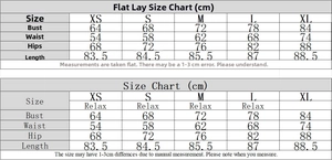 Guide des tailles détaillé pour robe moulante avec mesures en cm pour les tailles XS à XL