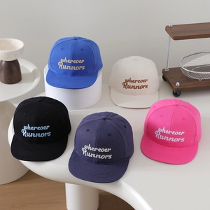 Chapeau Snapback Enfant Broderie Lettres Coton Casquette À Bord Plat Protection Solaire Extérieure Hip Hop Streetwear Garçons Filles