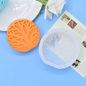 Tree of Life silicone mold for handmade soap and scented candle wax with leaf relief