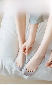 Close-up of breathable ice silk no-show sock showing high elasticity and thin fabric