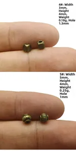 Detailed specs of antique bronze square and pumpkin alloy spacer beads for jewelry making