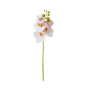 Single stem of realistic pink Phalaenopsis orchid with 5 heads for home floral decoration