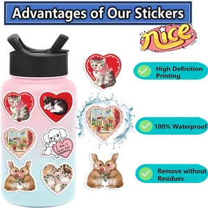 Waterproof cartoon bear stickers with high-definition printing and no residue removal