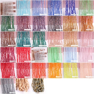 Professional assortment of faceted crystal glass spacer beads in 33 vibrant colors
