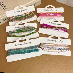Seed Bead Bracelet Multilayer Stackable Bohemian Glass Colorful Beads Jewelry For Women