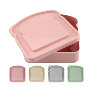 Umweltfreundliche Lunchbox aus Weizenstroh in Toastform, erhältlich in vier verschiedenen Farben