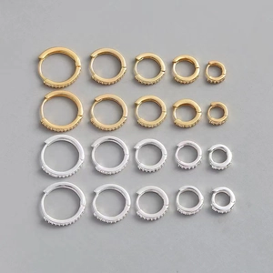 Créoles Avec Tige En Argent Sterling 925 Plaqué Or 18K Cuivre Zircone Minimaliste Luxe Pour Femmes