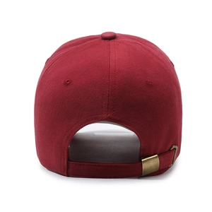 Cappellino da baseball bordeaux unisex in cotone con fibbia regolabile vista posteriore
